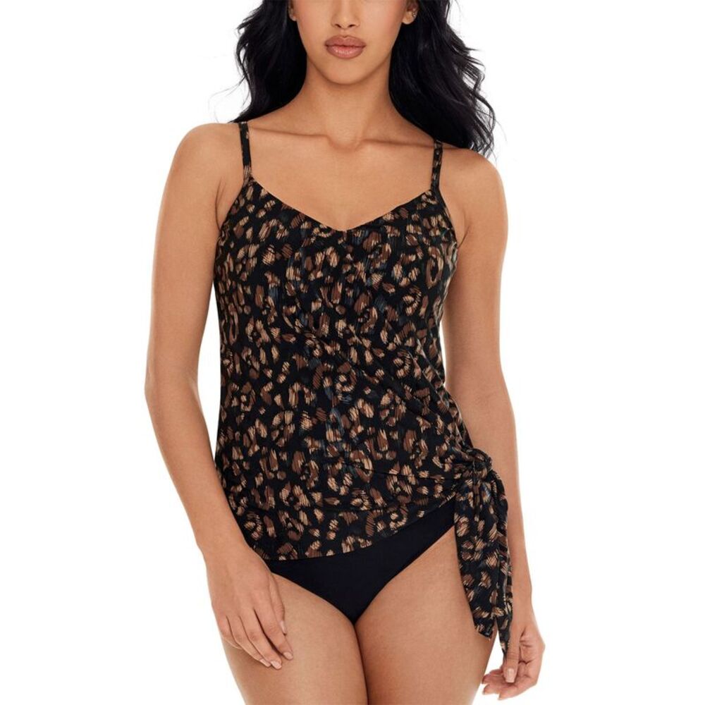 Magicsuit Womens La Paz Alex Underwire Tankini Top 10 Black/Brown - NWT